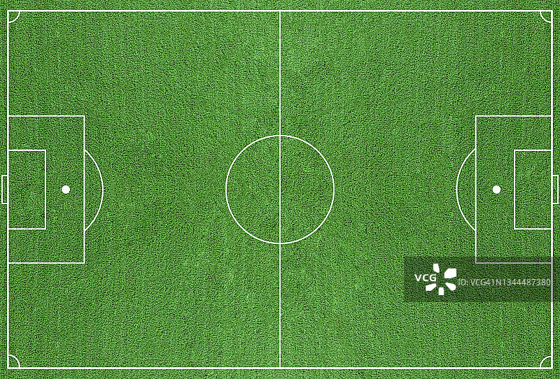 大型绿色草地足球场顶视图插画图片素材