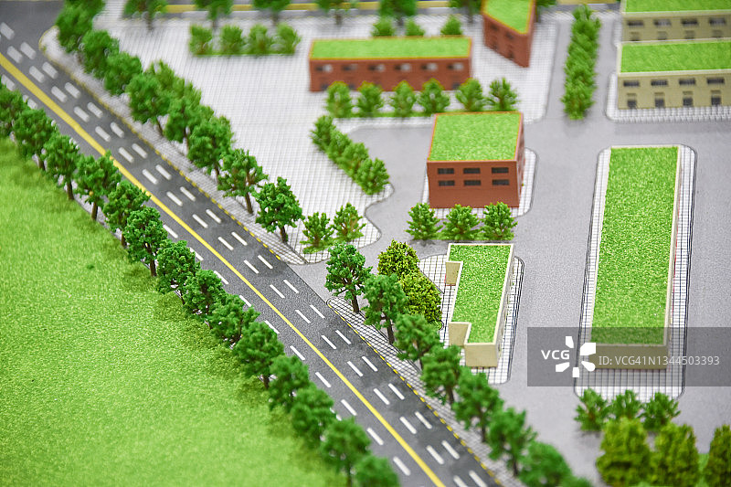 中国广东省中山市古镇的城市道路高角度视图图片素材