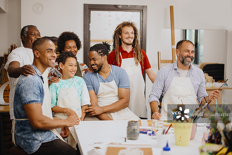 参加手工艺术课程的一群人图片素材