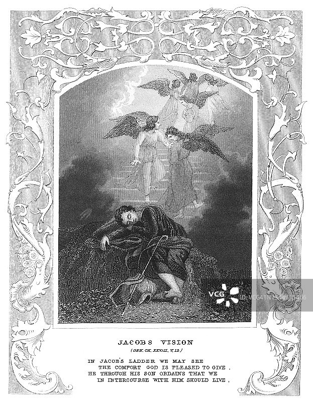 雅各异象雕刻插图图片素材