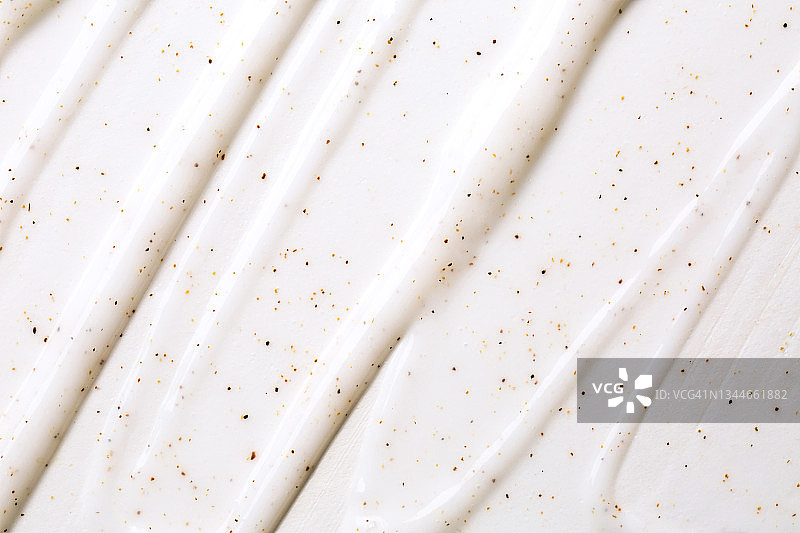 白色身体磨砂膏与去角质颗粒纹理，扁平风格图片素材