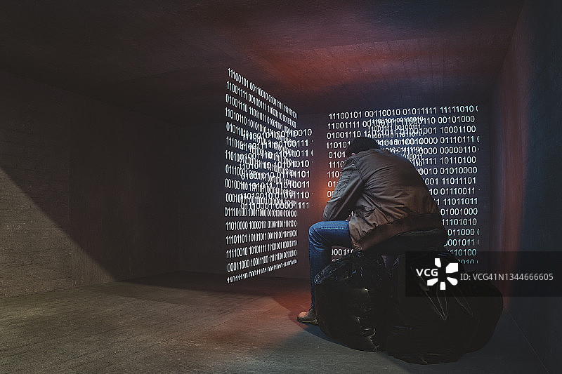 未来无家可归者与云计算概念图像图片素材