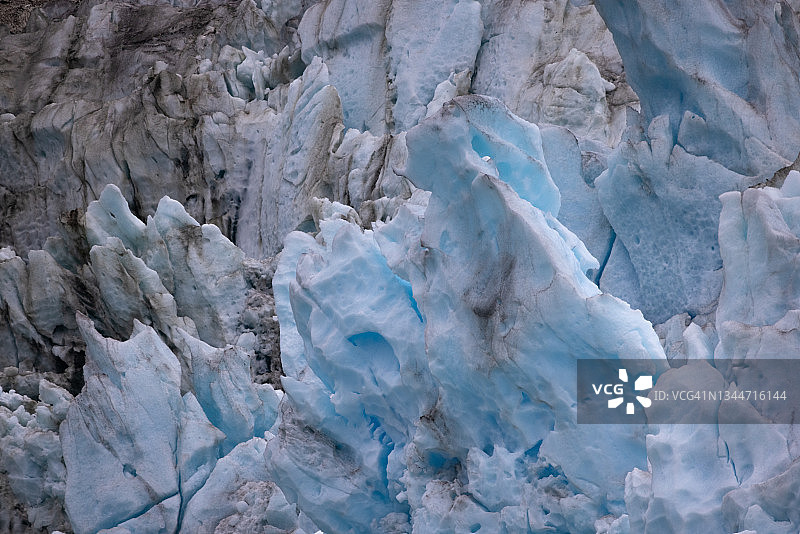 蓝色冰川特写图片素材