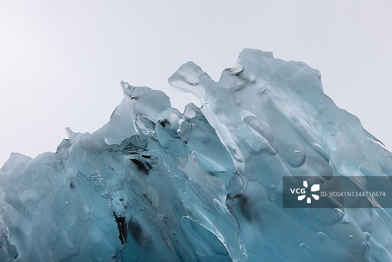 蓝色冰川特写图片素材