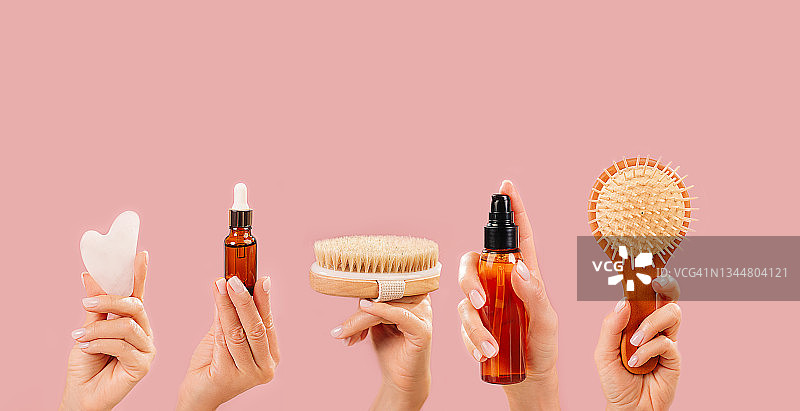 健康皮肤和头发护理日常图片素材