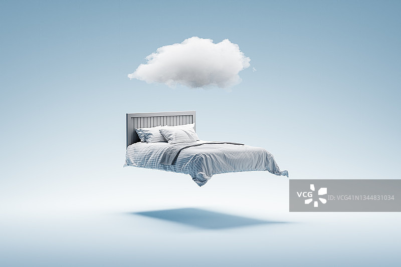 云朵做梦睡觉概念图片素材