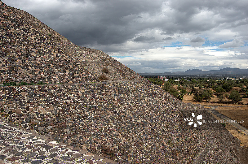 墨西哥墨西哥州特奥蒂瓦坎月亮金字塔图片素材