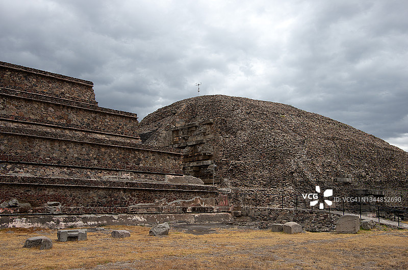 羽蛇神庙，特奥蒂瓦坎，墨西哥州，墨西哥图片素材
