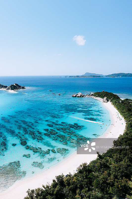 冲绳庆良间群岛阿连热带海滩鸟瞰图片素材