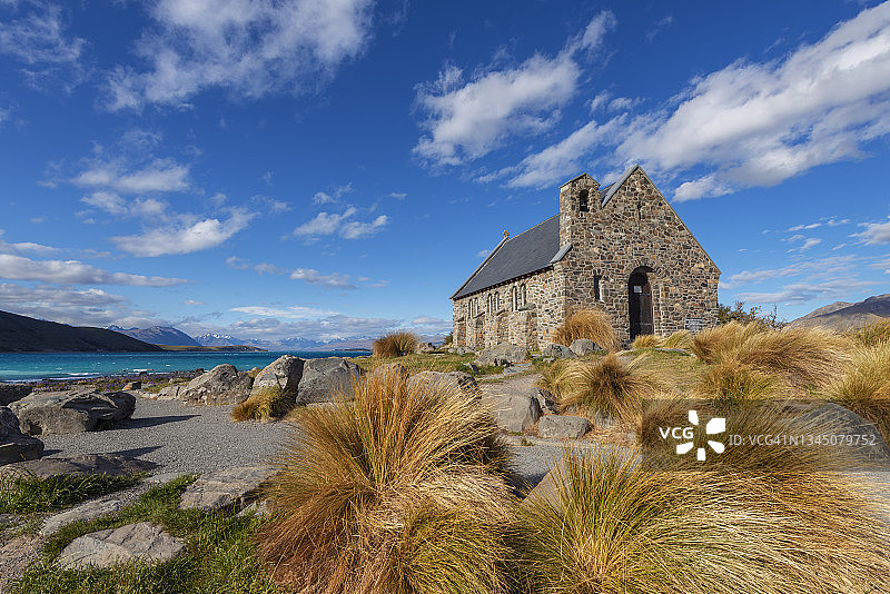 新西兰特卡波湖的好牧羊人教堂图片素材