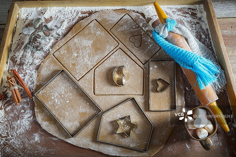 姜饼屋的零件切割图片素材