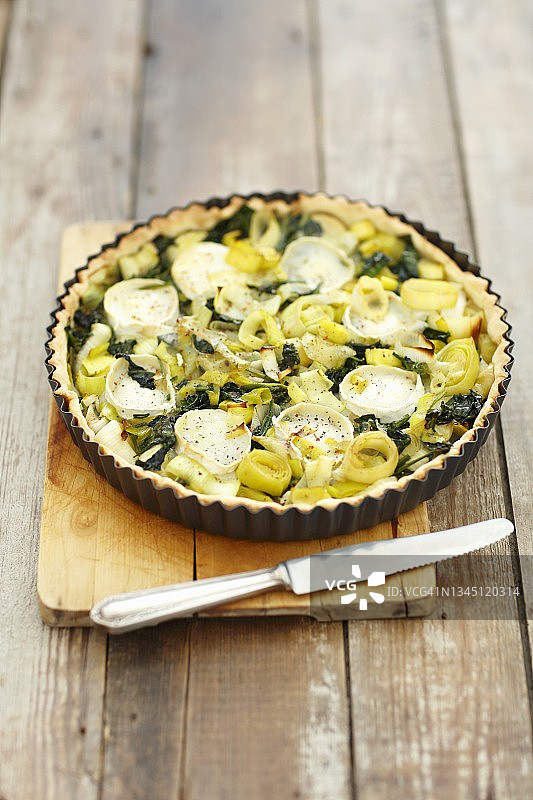 菠菜韭葱山羊奶酪馅饼图片素材