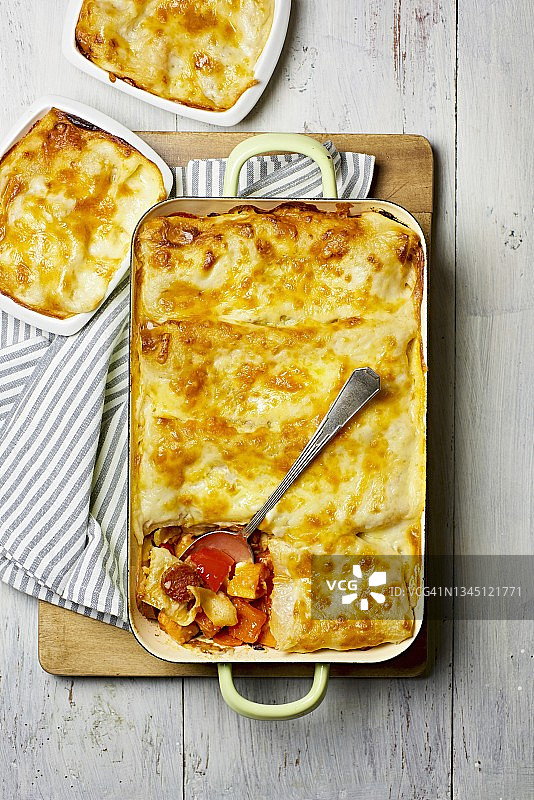 炸蔬菜千层面图片素材