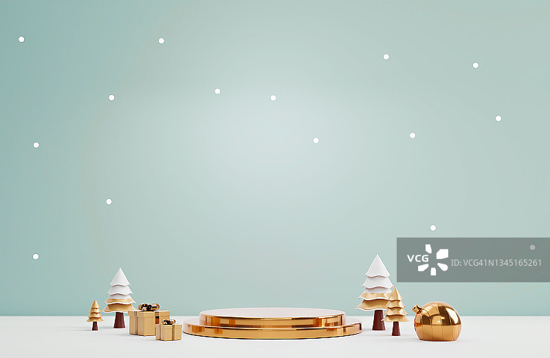 3D渲染：圣诞节和新年概念图片素材