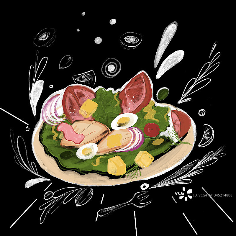 碗里的美味沙拉图片素材