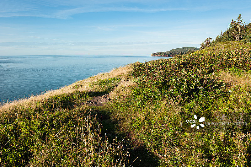加拿大新不伦瑞克省圣马丁斯芬迪湾沿岸的海岸风光图片素材