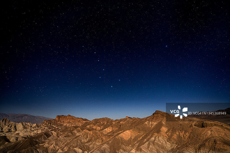 美国加州死亡谷国家公园，从扎布里斯基角观看北斗七星和北极星图片素材