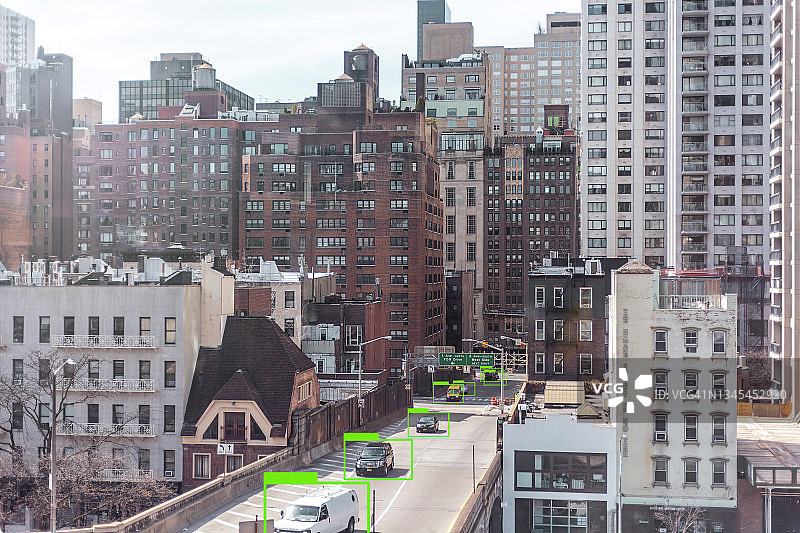 自动驾驶汽车。自主驾驶技术或监控概念图片素材