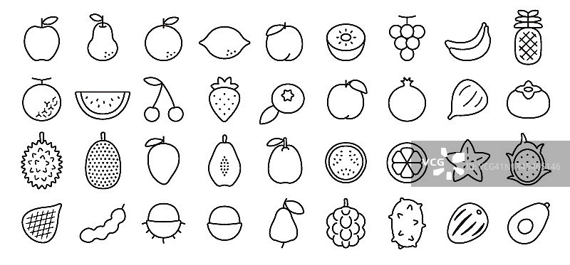 水果图标集（细线版）图片素材