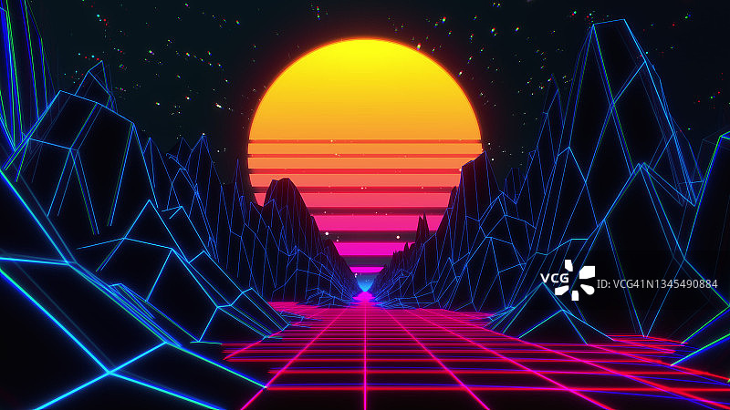 数字景观插画图片素材