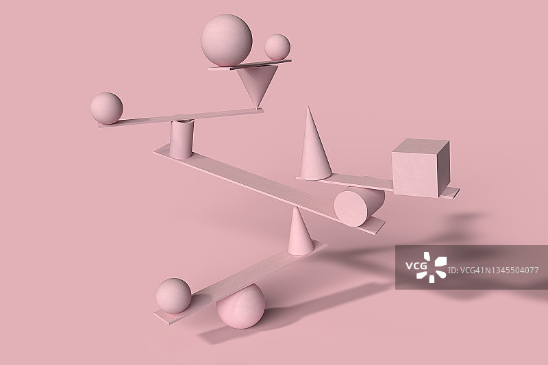 球体上各种几何形状的三维展示图片素材