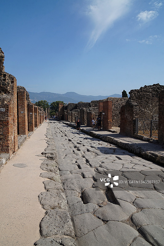 意大利庞贝城斯塔比亚纳大街的阳光图片素材