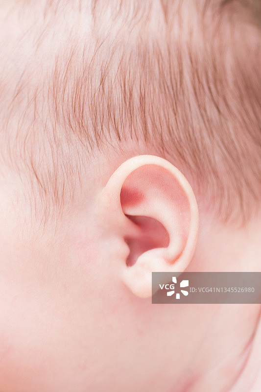 婴儿耳朵特写图片素材