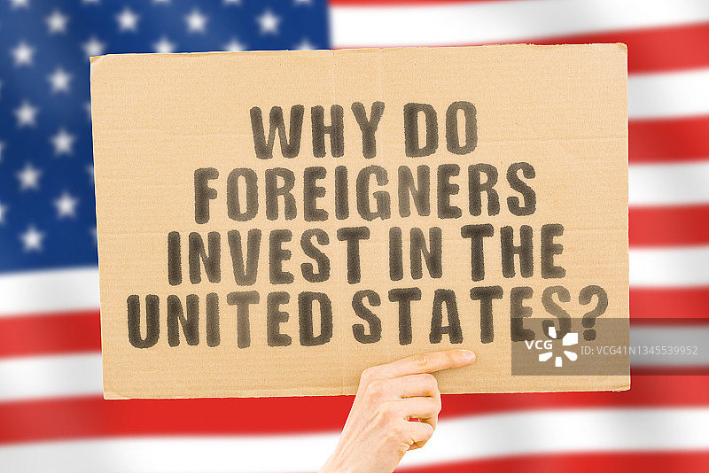 banner：外国人为什么投资美国？投资、商业、金钱、市场、贸易图片素材