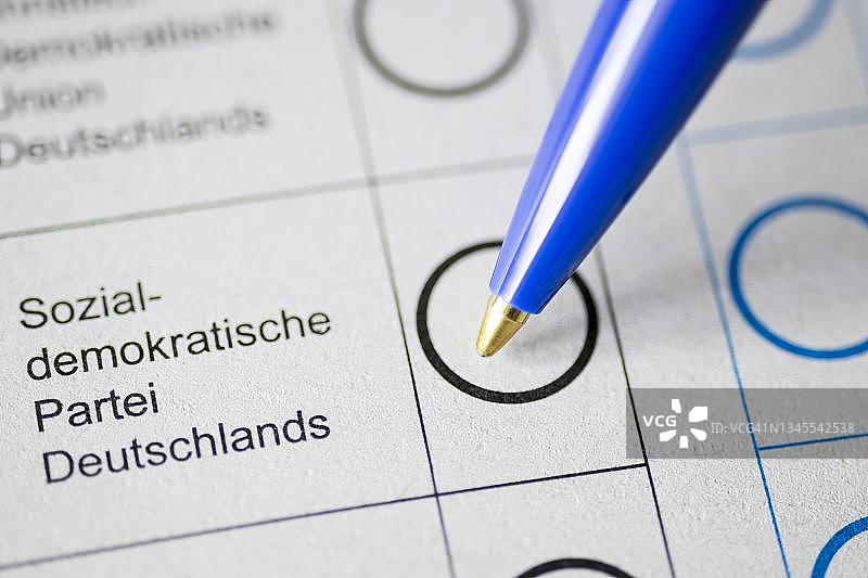 带有选票的圆珠笔，德国社会民主党，德国图片素材