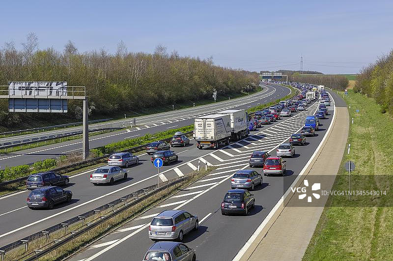 德国巴登-符腾堡州A81公路交通拥堵图片素材