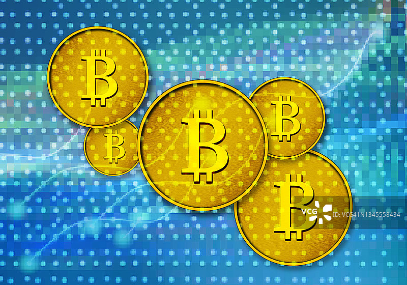 抽象背景上的比特币图片素材