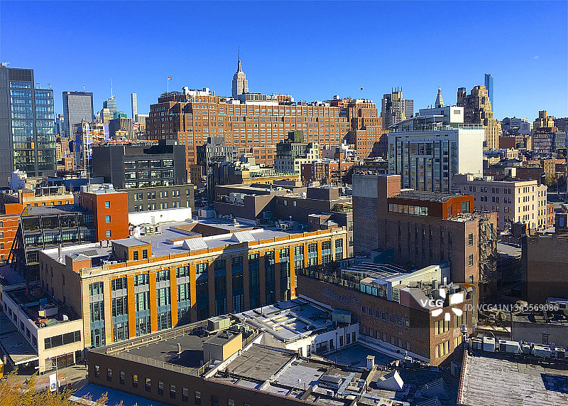 高空俯瞰曼哈顿远西区图片素材