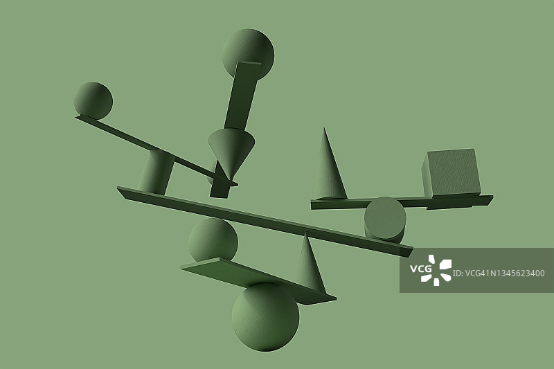 球体上各种几何形状的三维展示图片素材