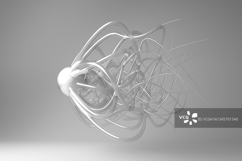 具有大量触手的玻璃生物的3D渲染图片素材