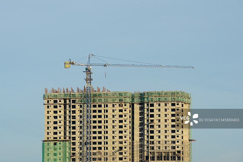 在建的单栋高层建筑图片素材