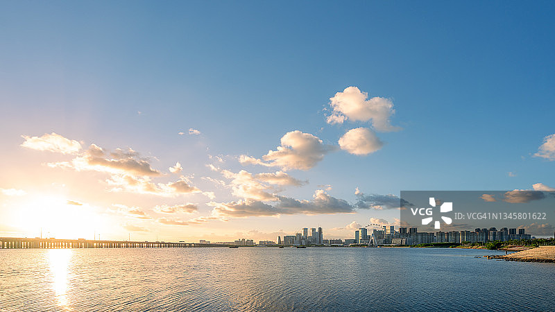 深圳城市天际线日落图片素材