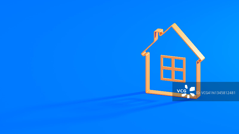 蓝色背景上的房子图片素材