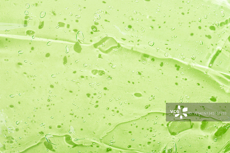 透明绿色保湿精华液，玻尿酸，抗菌芦荟气泡凝胶，护肤美容化妆品图片素材