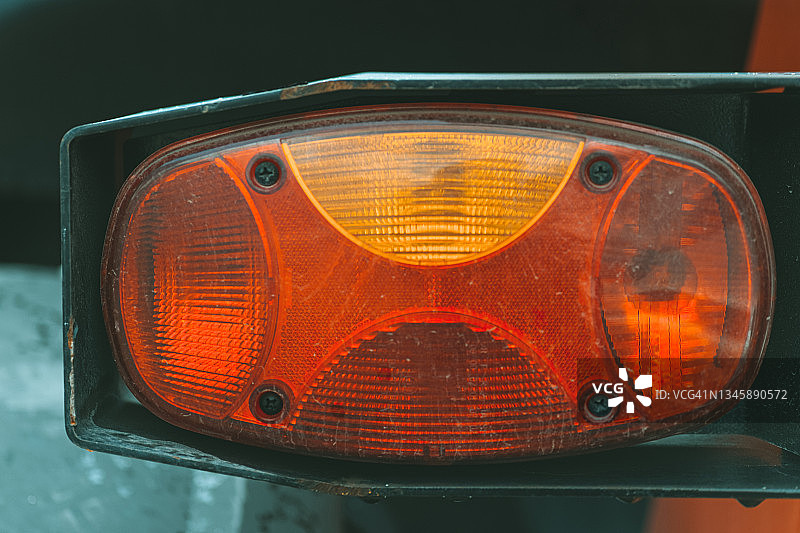 施工车辆的停车灯特写图片素材