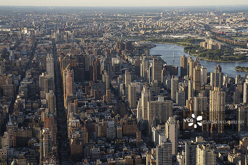 纽约曼哈顿上东区航拍照片图片素材