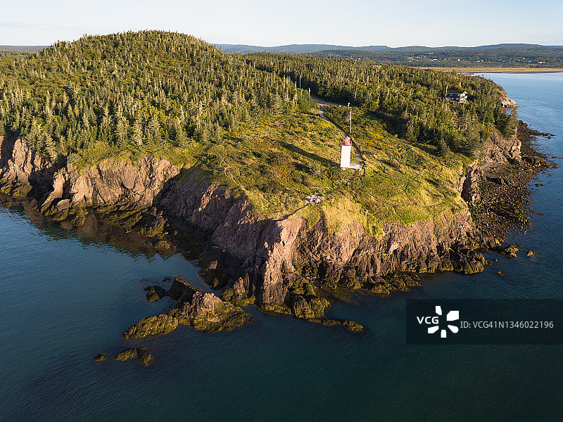 加拿大新不伦瑞克省芬迪湾夸科角灯塔图片素材