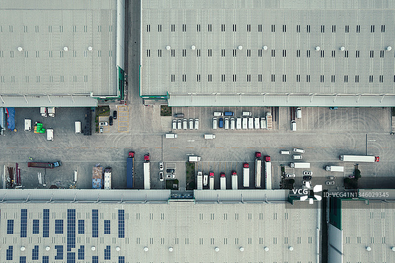 物流和配送中心航拍图片素材