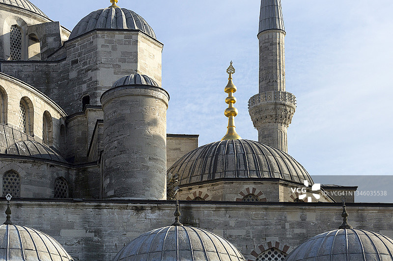 蓝色清真寺/苏丹艾哈迈德清真寺，土耳其伊斯坦布尔图片素材