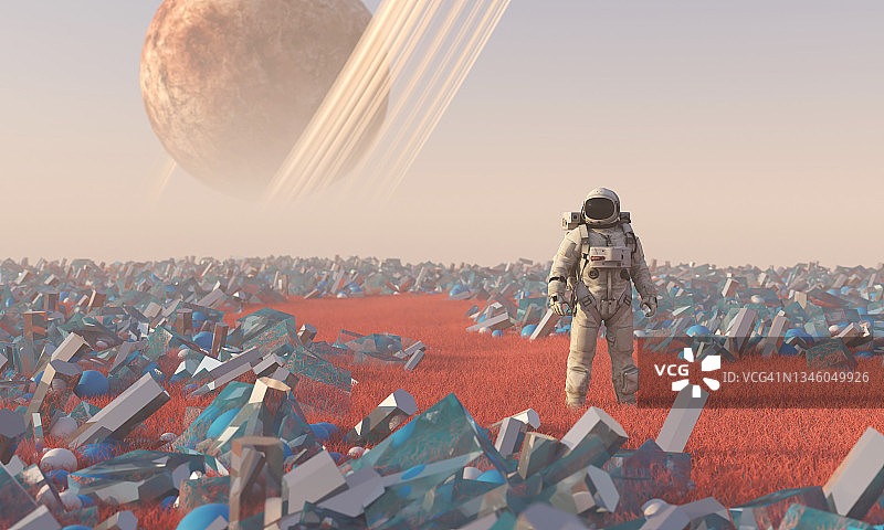 在遥远星球上的宇航员图片素材