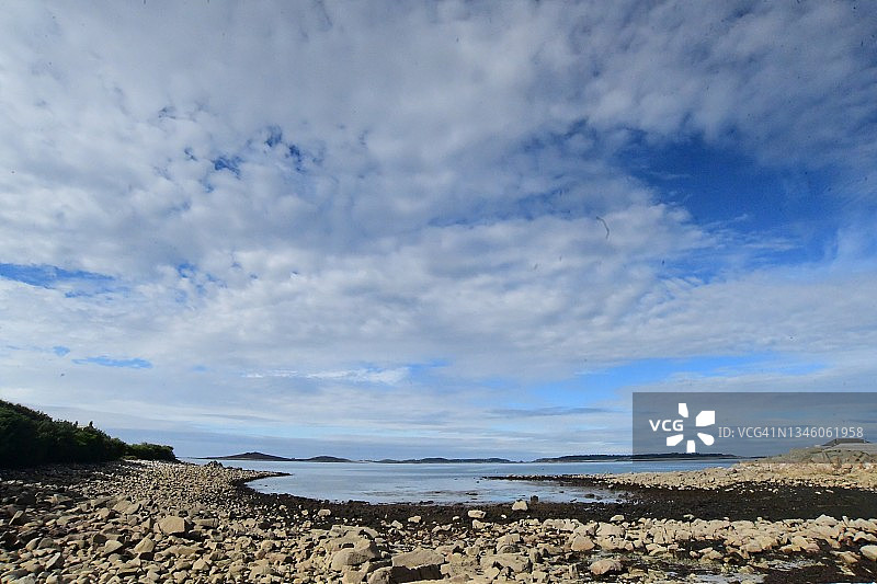 康沃尔的黎明云彩、大海与风景图片素材