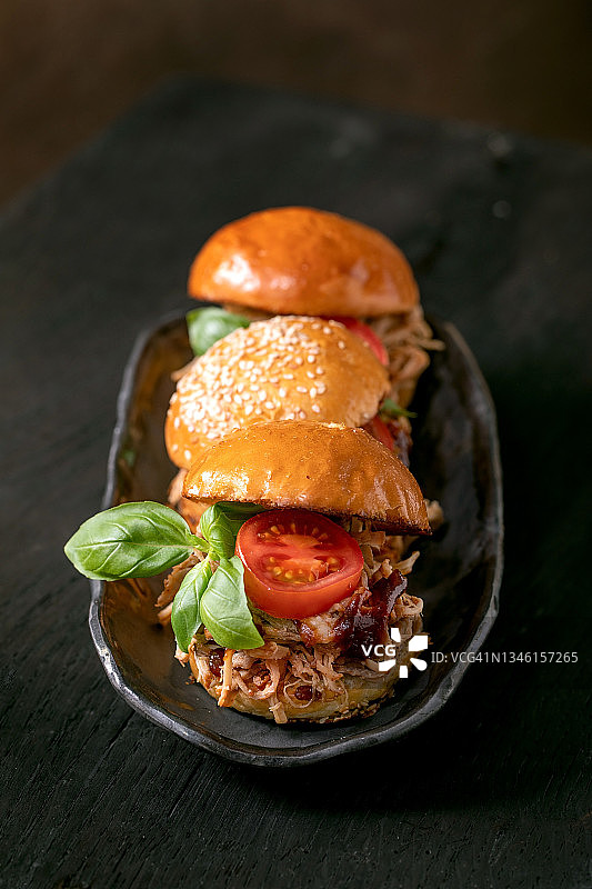 牛肉迷你汉堡套餐图片素材