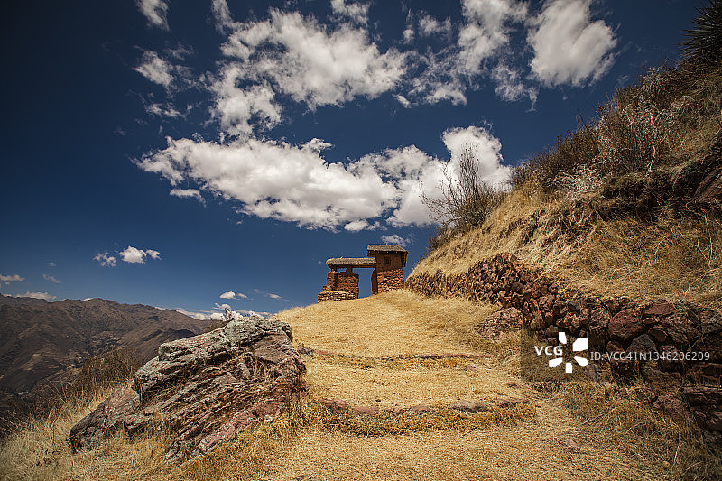 秘鲁库斯科圣谷的乌丘科斯科考古遗址图片素材