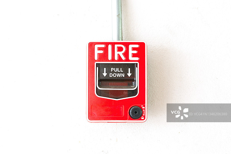 工厂墙上的火警开关图片素材