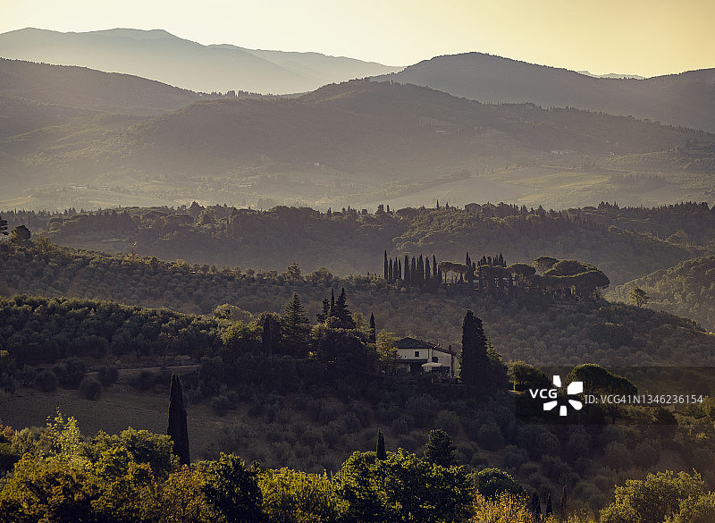 托斯卡纳傍晚风景图片素材