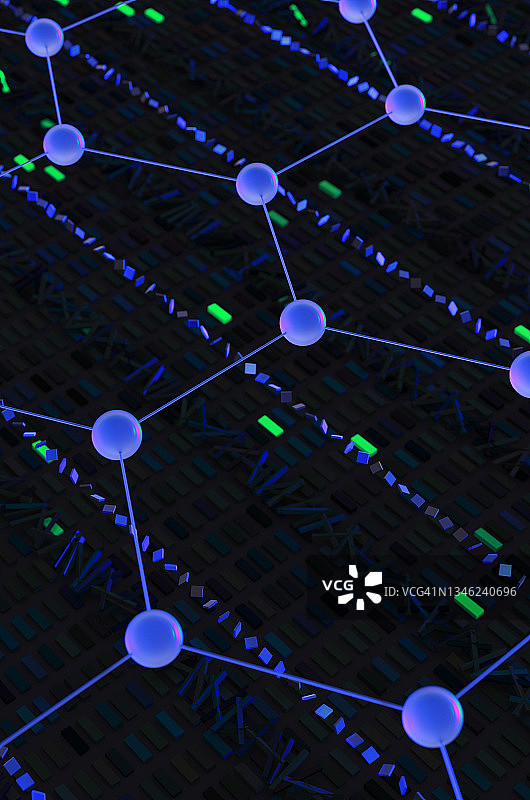 神经网络或人工智能抽象分子图片素材